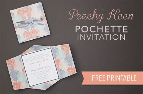 wedding invitation printable peachy keen pouchette