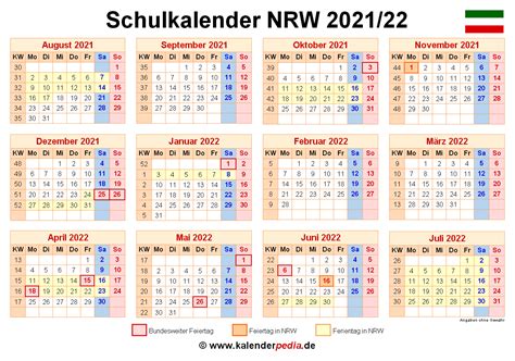Gesetzliche Feiertage Kalender 2021 Nrw Schulkalender