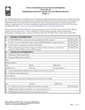 Fillable Online Tceq State Tx Tceq Case By Case Deminimis Guidance Form