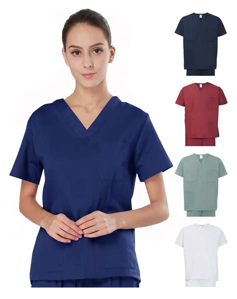 unisex clinic nurse doctor scrubs top workwear professionals healthcare medical uniform xs 3xl