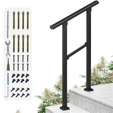 Lovmor Step Hand Rails For Outdoor Steps Wrought Iron Railing Exterior Hand Railing For