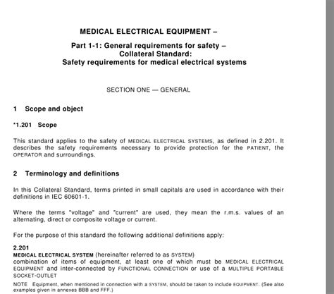 Iec 60601 1 42000 Pdf Download Medical Electrical Equipment Part 1 1