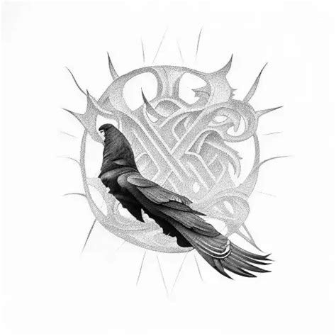 Blackwork Forearm Tattoo Of A Gothic Raven In A Tattoo Idea