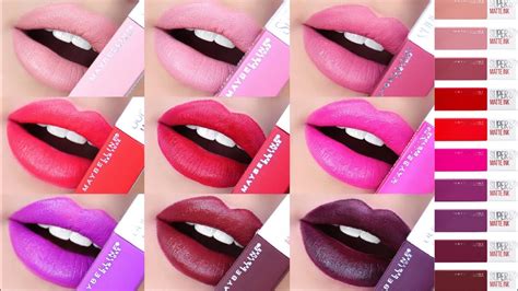 Check Out The Lipstick Swatches For Maybelline Super Stay Matte Ink Liquid Lipstick Nykaa