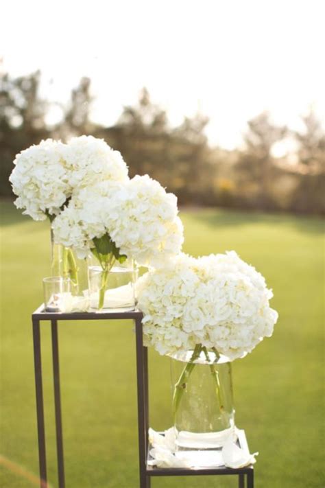 Simple Small White Flower Arrangements Centerpieces 1 Hydrangea