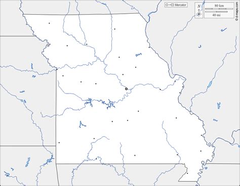 Missouri Free Map Free Blank Map Free Outline Map Free Base Map