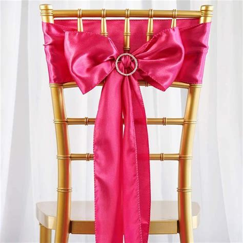 Get premium quality chair sashes and chair covers for weddings and events from tableclothsfactory. 5pc x Satin Fushia Chair Sash | eFavorMart