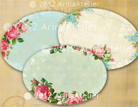 Shabby Chic Roses Labels Tags Collage Sheet Download Set Etsy