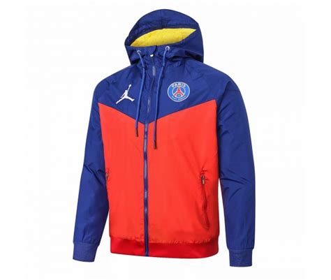 The left sleeve boasts the psg crest with a shimmering overlay. PSG Jordan All Weather Windrunner Jacket Blue Red 2020 ...