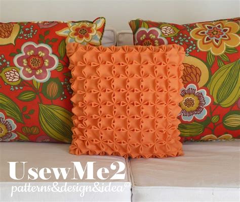 Smocked Pillow Pattern Flower Fabric Manipulation Cushion Canadian Smocking Pillow Cover Pinch