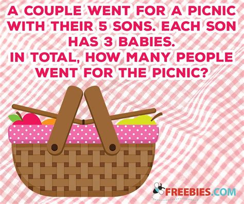 Riddle How Many People Went For The Picnic How Many People Riddles