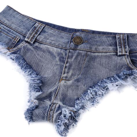 Sexy Womens Micro Denim Jean Shorts Ultra Low Rise Club Short Mini Pants Panty Ebay