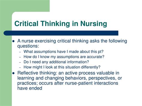 Ppt Chapter 8 Critical Thinking The Nursing Process And Clinical