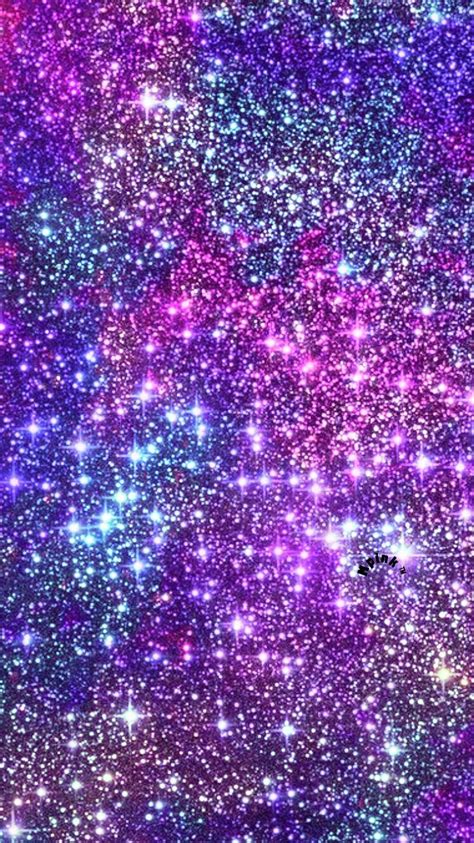 Purple Violet Glitter Nebula Space Pattern Glitter Phone