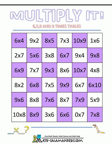 Multiplication Games For 4th Graders Worksheets Free Printable