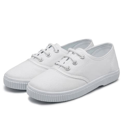 Kids Shoes White Flats Spring And Autumn Children Canvas Shoes White