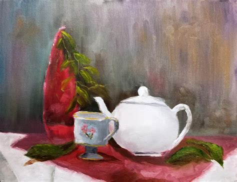 Tea Time Still Life Painting By Larry Hamilton Fine Art America