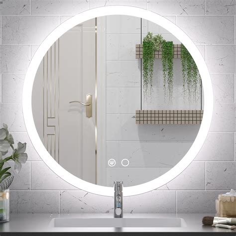 Keonjinn Led Round Vanity Mirror 24 Inch Led Front Lights Mirror