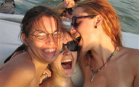 Topless Boating Girls Just Chilling Having Fun Naughty Exposures