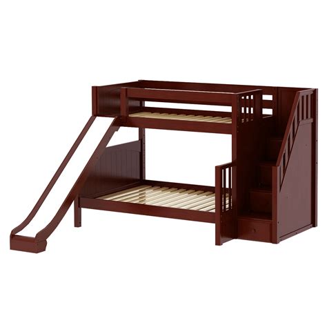 Twin Over Full Medium Bunk Bed With Stairs And Slide Bunk Beds Safe
