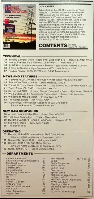 Vintage Qst Magazine April Icom Ic Ic Transceivers Arrl Ham Radio Picclick Uk