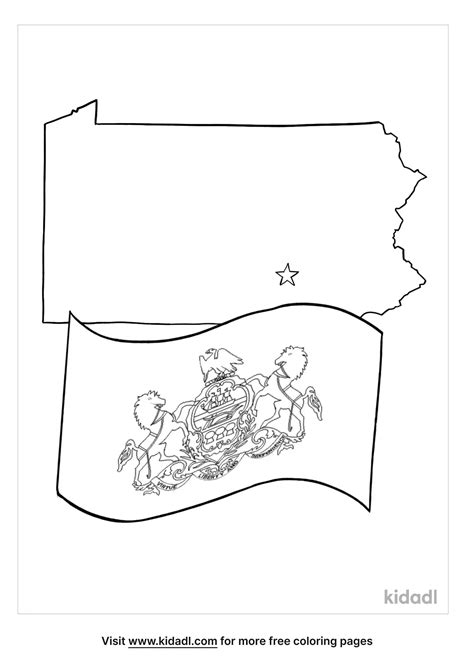 Free Pennsylvania State Flag Coloring Page Coloring Page Printables