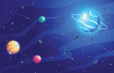 Space Background With Planet And Stars Elements 2707659 Vector Art At