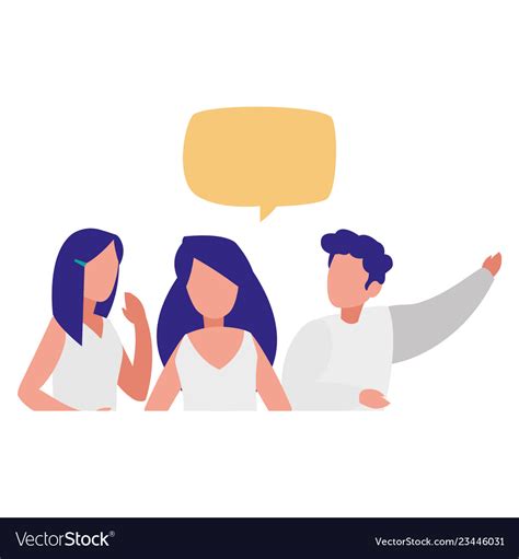 Young People Talking Characters Royalty Free Vector Image