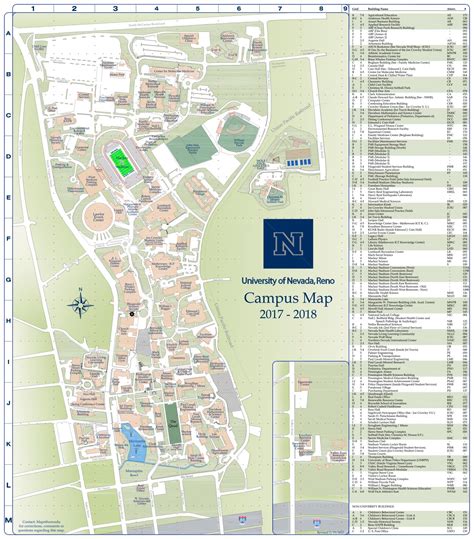Campus Map University Of Nevada Reno Online Visitors Guide
