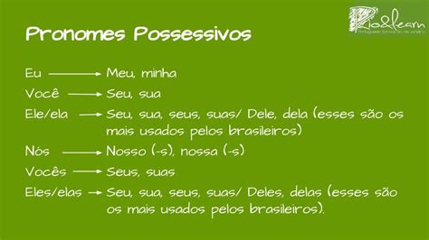 Frases Em Espanhol Com Pronomes Possessivos Information Msgdeconforto