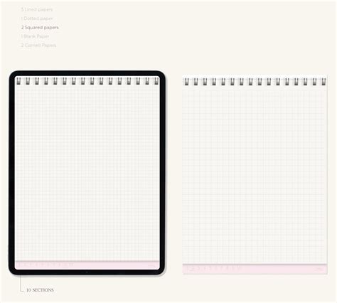 Digital Tabbed Notebook For Ipad Hyperlinked Pink Notebook Etsy