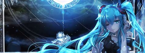 Anime Vocaloid Hatsune Miku Charm In Blue Facebook Cover