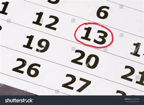 Friday The 13th Calendar With Red Mark Stock Photo 262965590 Shutterstock