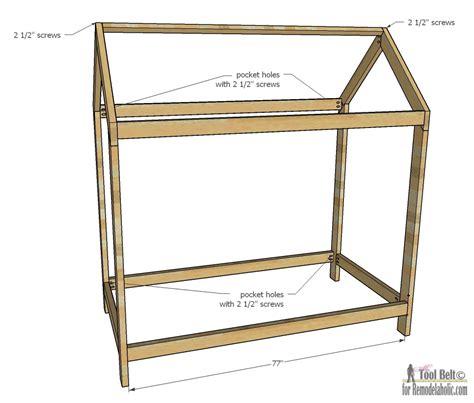 Deciding to move your child from a crib to a toddler bed is an exciting transition for both parents and a child. Remodelaholic | House Frame Twin Bed Building Plan