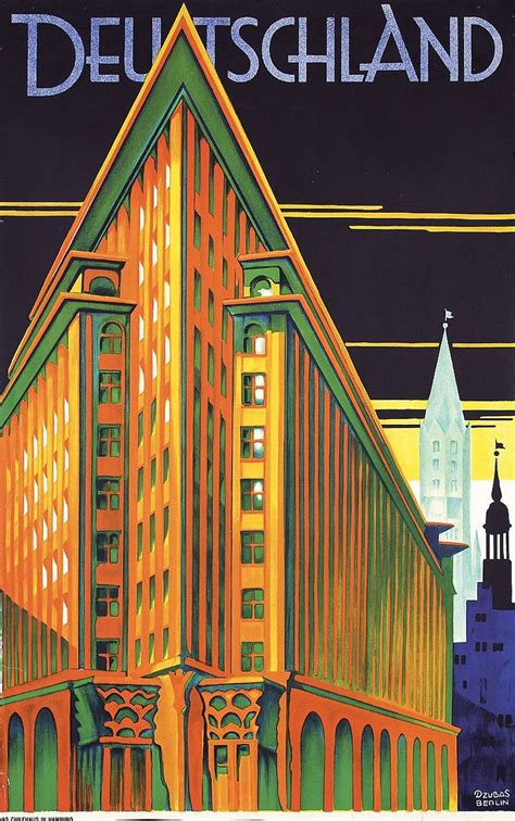 Sold Price Stunning Original 1930s Art Deco Travel Poster Germany
