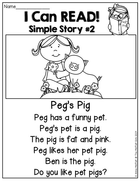 I Can Read Simple Sentences Set 1 No Prep Packet Kindergarten