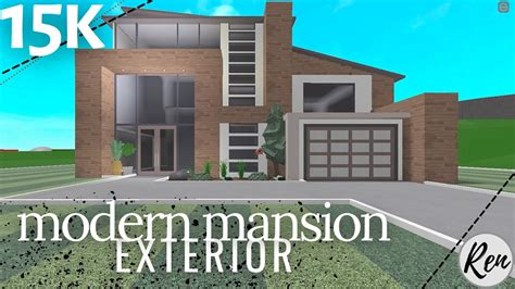 15k Bloxburg Modern Mansion Exterior Youtube