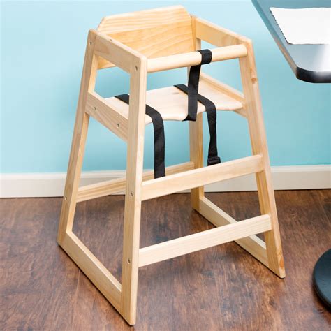 Fornel heartwood wooden high chair. 29 1/4" Stacking Restaurant Wood High Chair with Natural ...