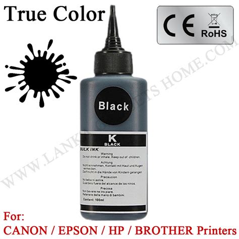 100ml Black Bulk Ink Bottle For Epson Hp Brother Canon Lexmark Printers