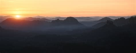 Fog Over Germany Saxon Switzerland National Park On Behance