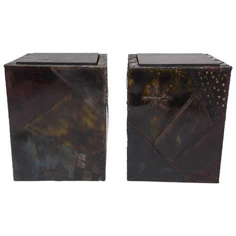 paul evans welded steel cube table for sale at 1stdibs