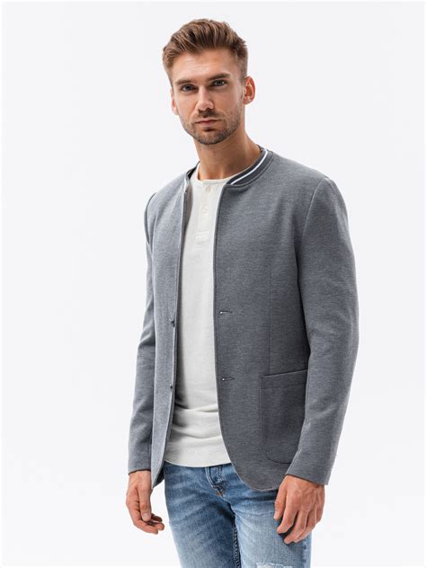 Mens Casual Blazer Jacket M84 Grey Modone Wholesale Clothing For Men