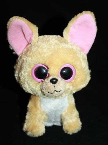 Ty Beanie Boos Babies Nacho 6 Chihuahua Dog 2011 Tan Pink Eyes Ear