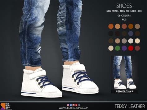 Teddy Leather Shoes Kids Toddler At Redheadsims Sims 4