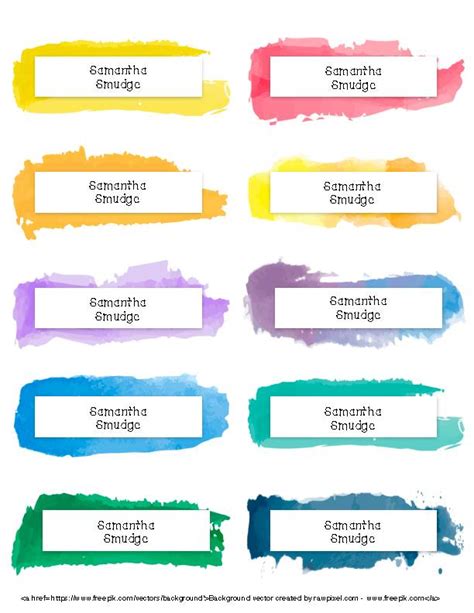 Watercolor Frame Labels 2x4 For Avery 5163 Classful