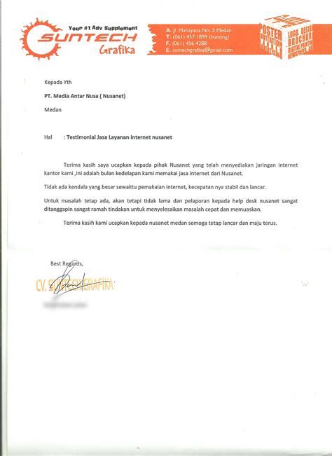 Contoh Surat Statement Letter Template Imagesee