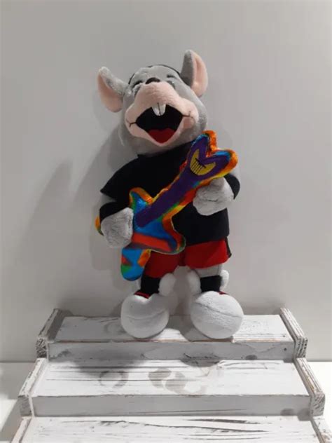 Chuck E Cheese Rock Star Mouse 13 Gray Plush With Colorful Tie Dye