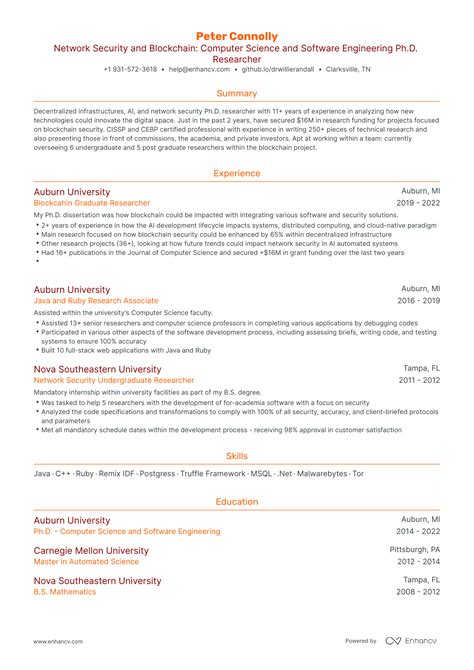 9 Phd Resume Examples And Guide For 2023