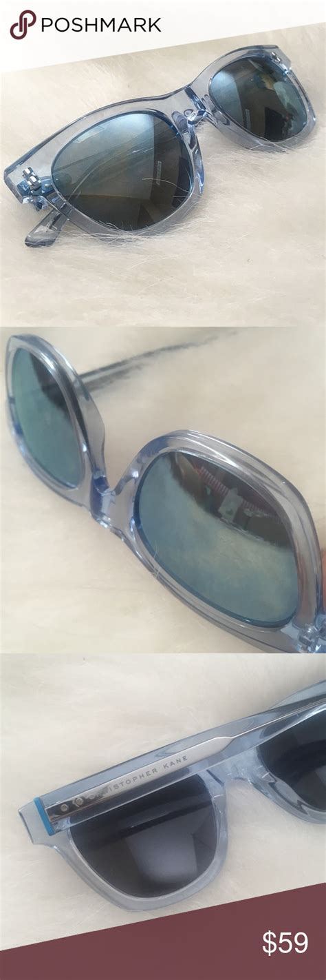 Do you like this video? Christophe Kane Blue Sunglasses Authentic clear-ish blue sunglasses by Christopher Kane. Made in ...
