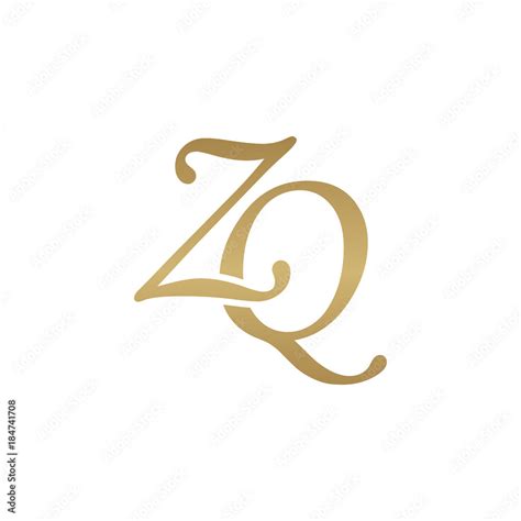 Initial Letter Zq Overlapping Elegant Monogram Logo Luxury Golden